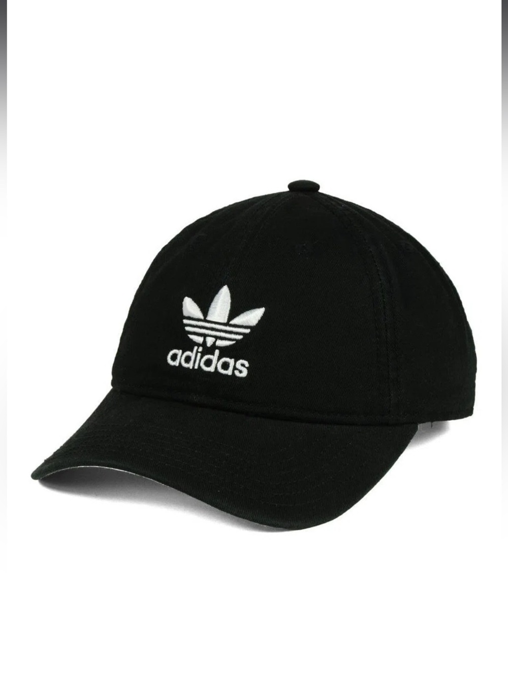 Adidas Originals Black Trefoil Adjustable Baseball Cap Hat 100% Cotton